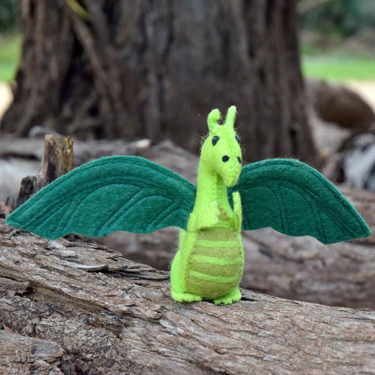 FELT DRAGON TOY - GREEN by TARA TREASURES - The Playful Collective