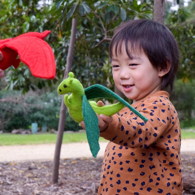 FELT DRAGON TOY - GREEN by TARA TREASURES - The Playful Collective