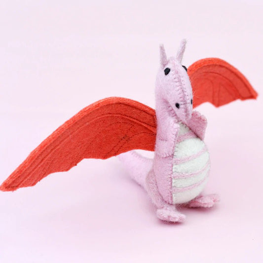 FELT DRAGON TOY - PINK by TARA TREASURES - The Playful Collective