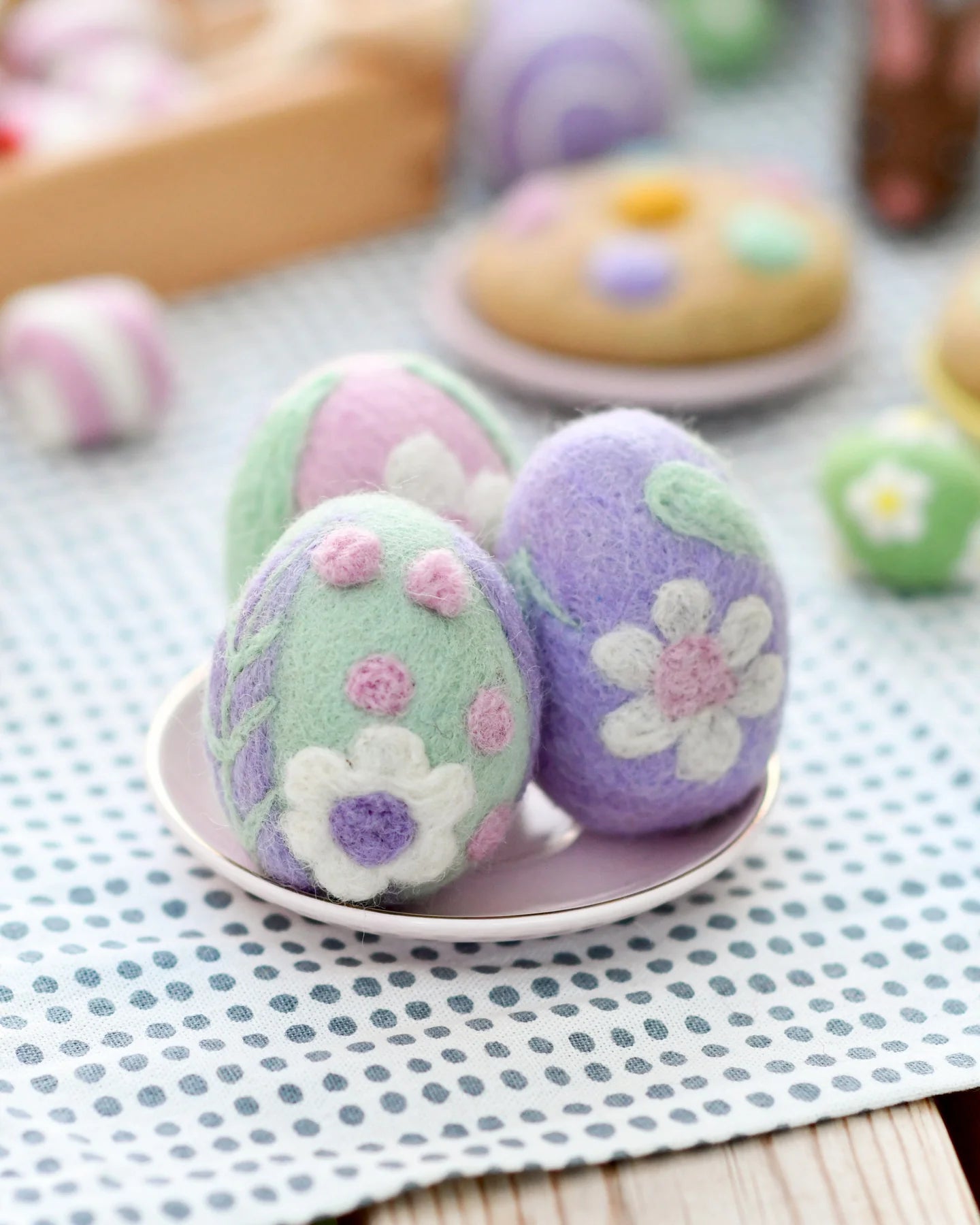 FELT FLORAL EGGS (SET OF 3) by TARA TREASURES - The Playful Collective