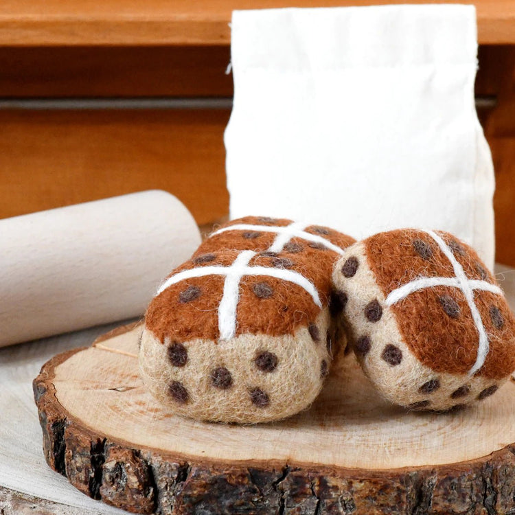 FELT HOT CROSS BUNS (SET OF 3) by TARA TREASURES - The Playful Collective