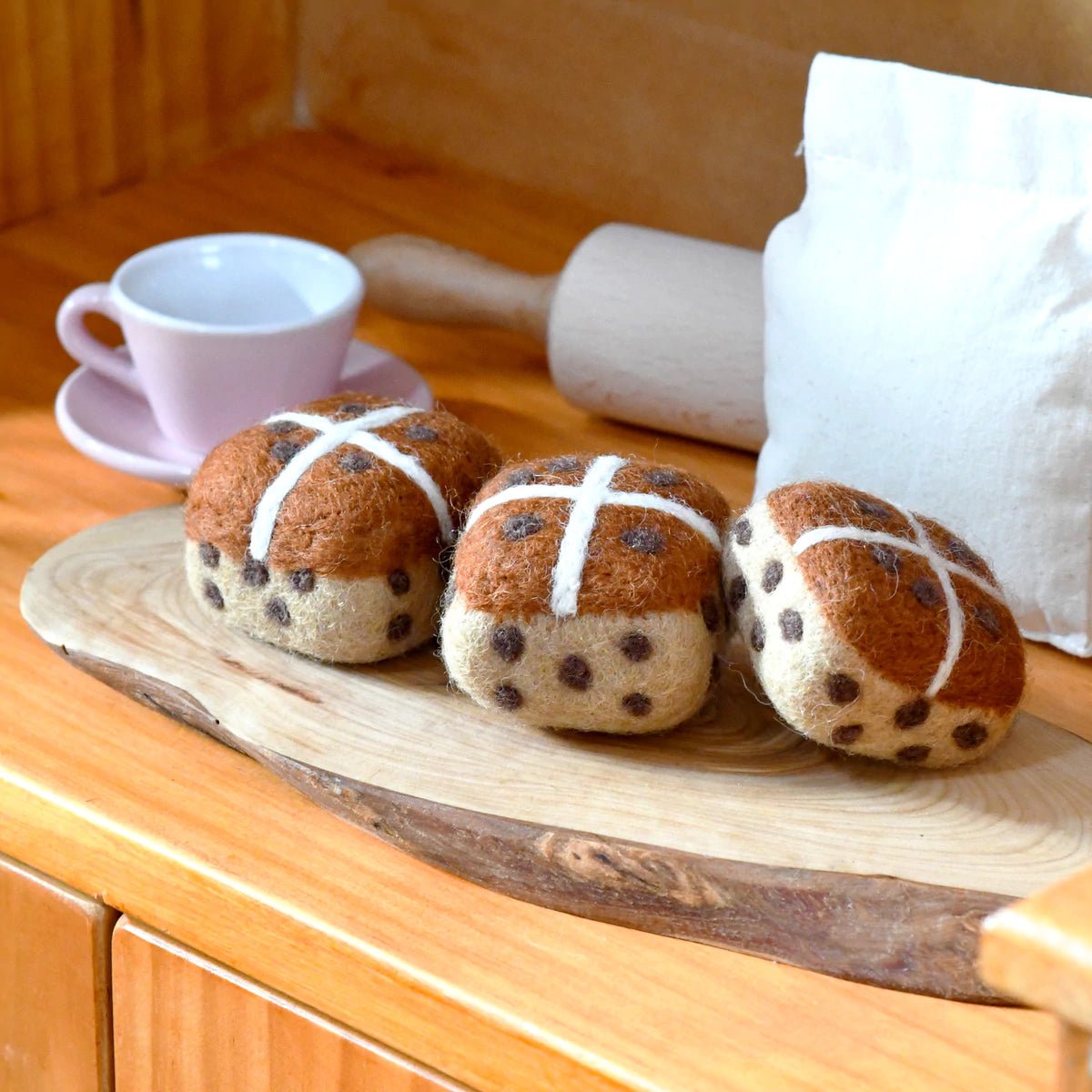 FELT HOT CROSS BUNS (SET OF 3) by TARA TREASURES - The Playful Collective