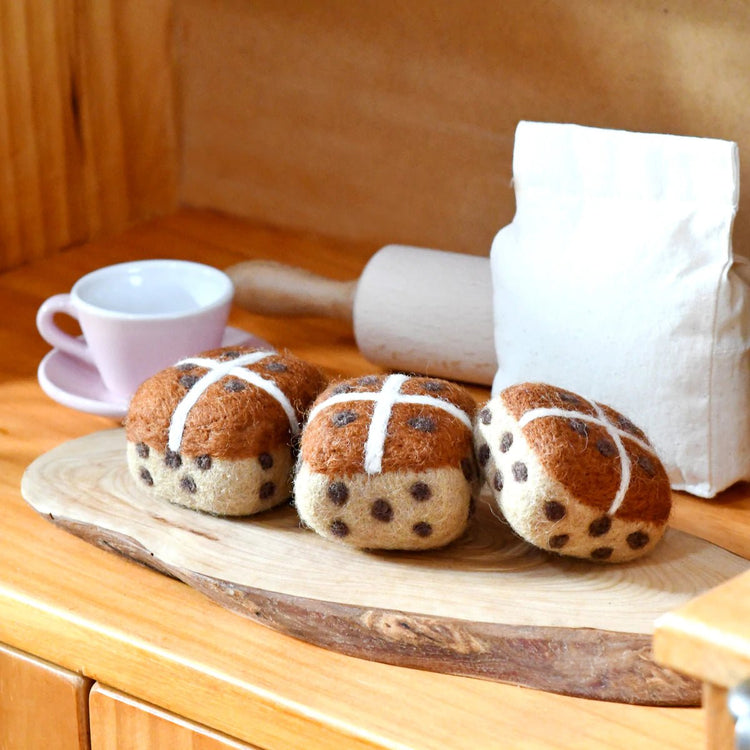 FELT HOT CROSS BUNS (SET OF 3) by TARA TREASURES - The Playful Collective