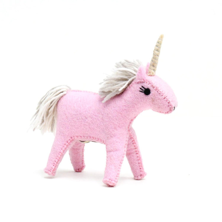 FELT PINK UNICORN TOY by TARA TREASURES - The Playful Collective
