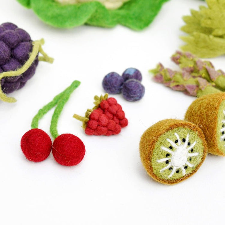 FELT VEGETABLES AND FRUITS - SET C (15 PIECES) by TARA TREASURES - The Playful Collective
