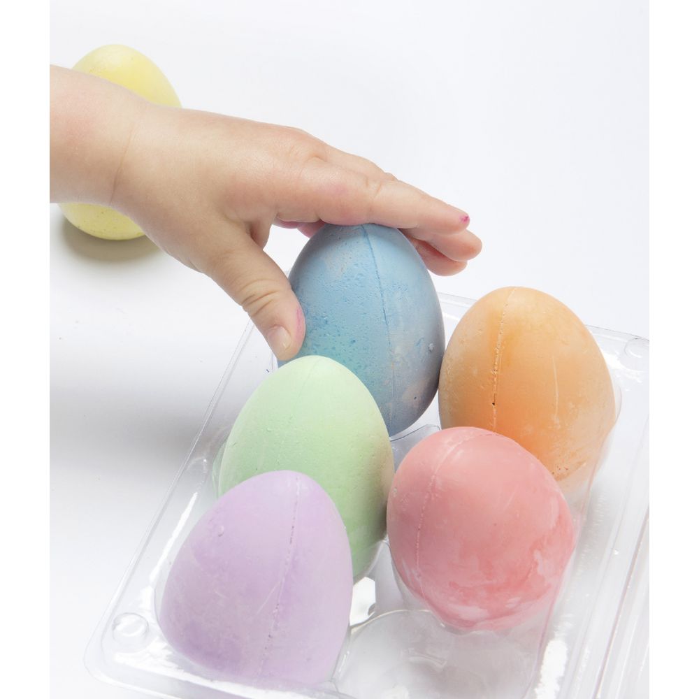 FIRST CREATIONS EASI-GRIP EGG CHALK SET OF 6 by EDUCATIONAL COLOURS - The Playful Collective
