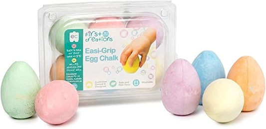 FIRST CREATIONS EASI-GRIP EGG CHALK SET OF 6 by EDUCATIONAL COLOURS - The Playful Collective