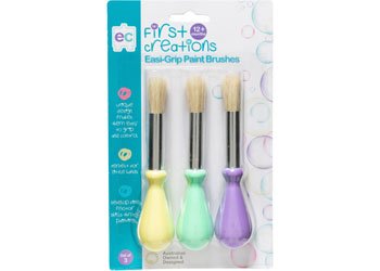 FIRST CREATIONS EASI-GRIP PAINT BRUSHES SET OF 3 by EDUCATIONAL COLOURS - The Playful Collective