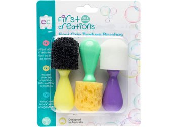 FIRST CREATIONS EASI-GRIP TEXTURE BRUSHES SET OF 3 by EDUCATIONAL COLOURS - The Playful Collective