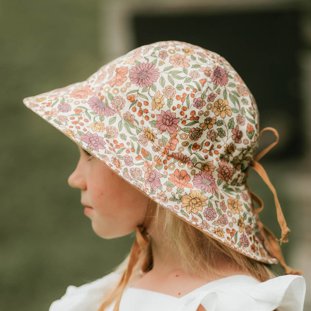 Girls 'Wanderer' Reversible Panelled Bucket Sun Hat - Matilda / Maize ...