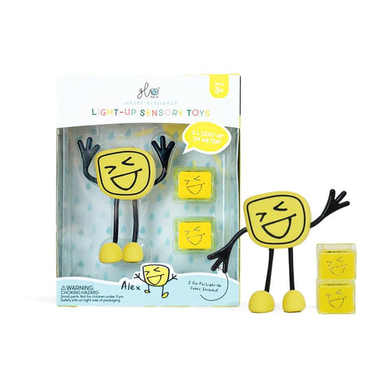 GLO PALS LIGHT-UP SENSORY CUBES - ALEX (YELLOW) GLO PAL by GLO PALS - The Playful Collective