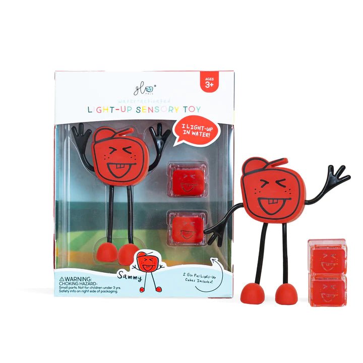 GLO PALS LIGHT-UP SENSORY CUBES - SAMMY (RED) GLO PAL by GLO PALS - The Playful Collective