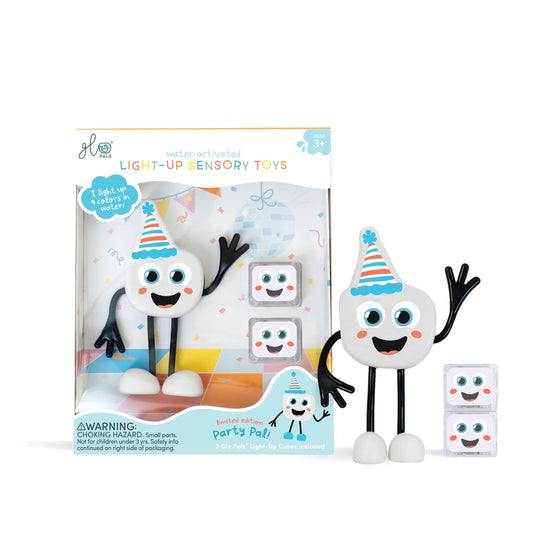 GLO PALS | *NEW DESIGN* LIGHT-UP SENSORY CUBES CHARACTER SET - PARTY PAL (MULTICOLOUR) by GLO PALS - The Playful Collective