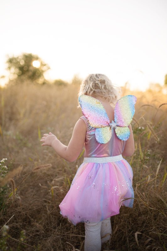 GREAT PRETENDERS | RAINBOW SEQUINS SKIRT WITH WINGS & WAND - SIZE 4-6 by GREAT PRETENDERS - The Playful Collective