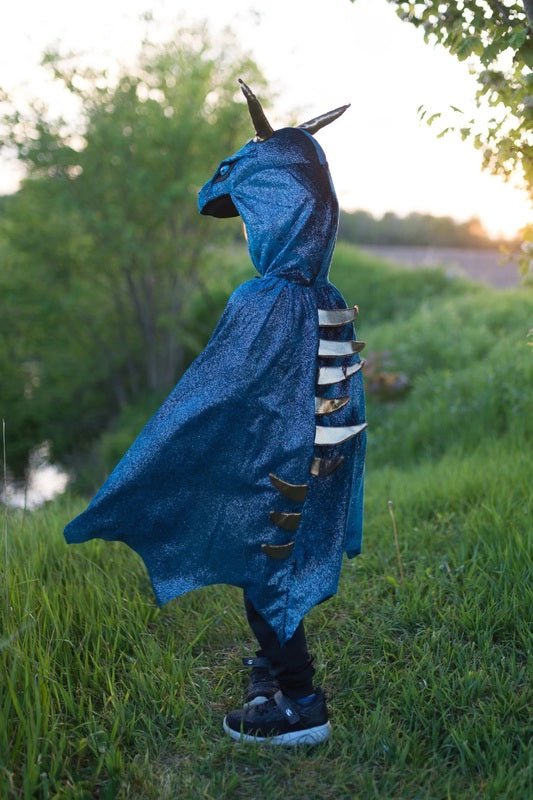 GREAT PRETENDERS | TEAL & GOLD STARRY NIGHT DRAGON HOODED CAPE - SIZE 5-6 by GREAT PRETENDERS - The Playful Collective