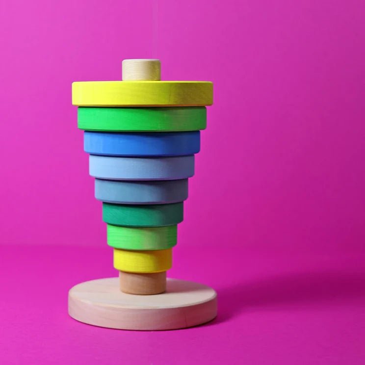 GRIMM'S | CONICAL TOWER - NEON GREEN (2023) *COMING SOON* by GRIMM'S WOODEN TOYS - The Playful Collective