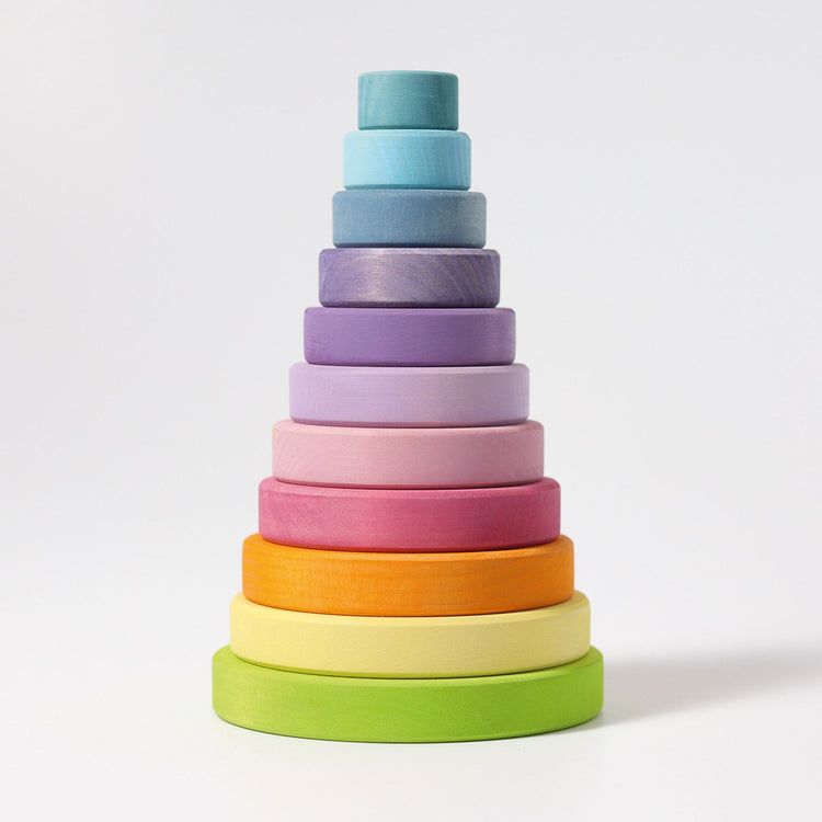 GRIMM'S | CONICAL TOWER - PASTEL by GRIMM'S WOODEN TOYS - The Playful Collective