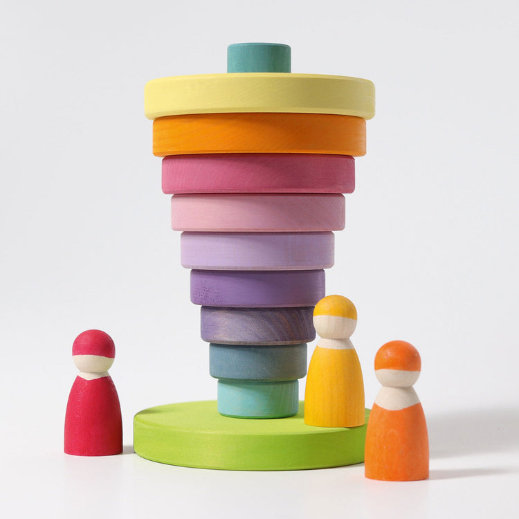 GRIMM'S | CONICAL TOWER - PASTEL by GRIMM'S WOODEN TOYS - The Playful Collective