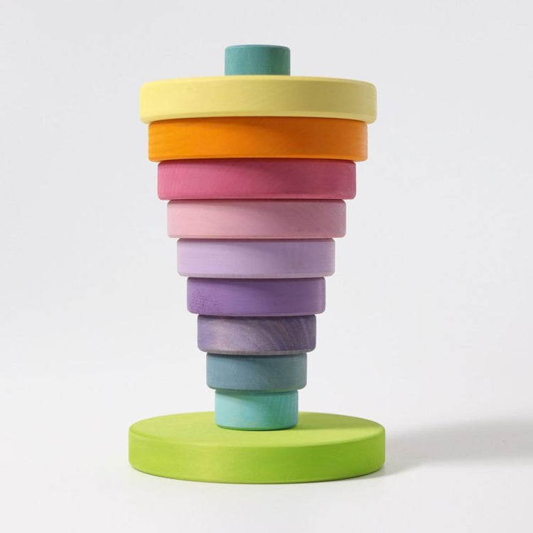 GRIMM'S | CONICAL TOWER - PASTEL by GRIMM'S WOODEN TOYS - The Playful Collective