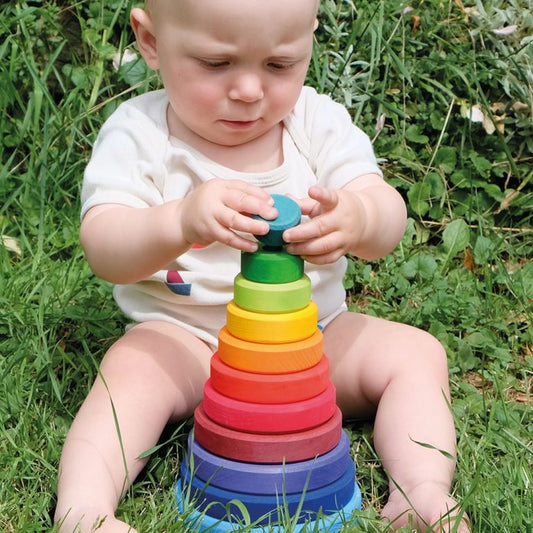 GRIMM'S | CONICAL TOWER - RAINBOW by GRIMM'S WOODEN TOYS - The Playful Collective
