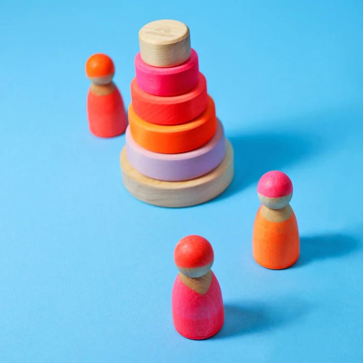 GRIMM'S | CONICAL TOWER SMALL - NEON PINK (2023) *COMING SOON* by GRIMM'S WOODEN TOYS - The Playful Collective