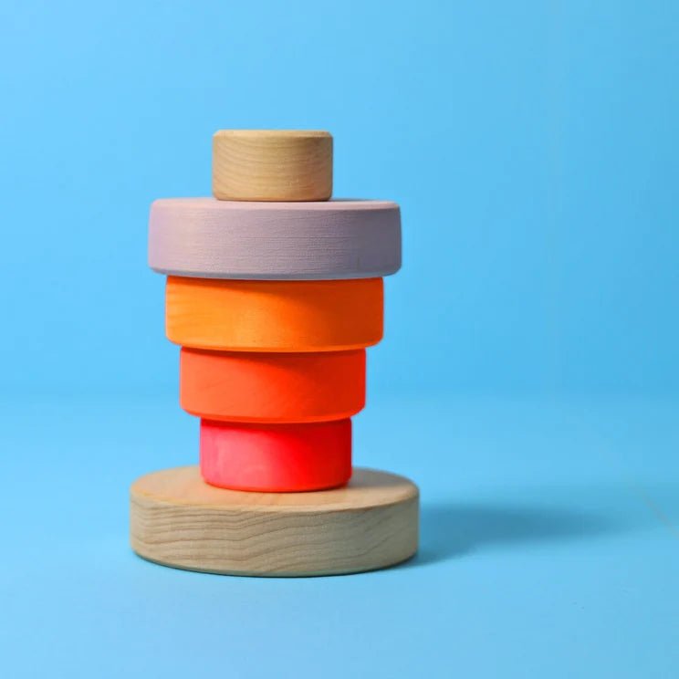 GRIMM'S | CONICAL TOWER SMALL - NEON PINK (2023) *COMING SOON* by GRIMM'S WOODEN TOYS - The Playful Collective