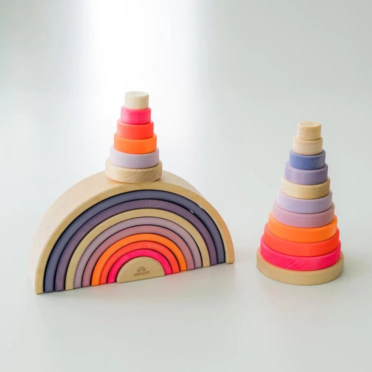 GRIMM'S | CONICAL TOWER SMALL - NEON PINK (2023) *COMING SOON* by GRIMM'S WOODEN TOYS - The Playful Collective