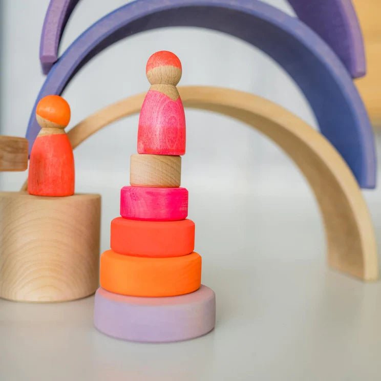 GRIMM'S | CONICAL TOWER SMALL - NEON PINK (2023) *COMING SOON* by GRIMM'S WOODEN TOYS - The Playful Collective