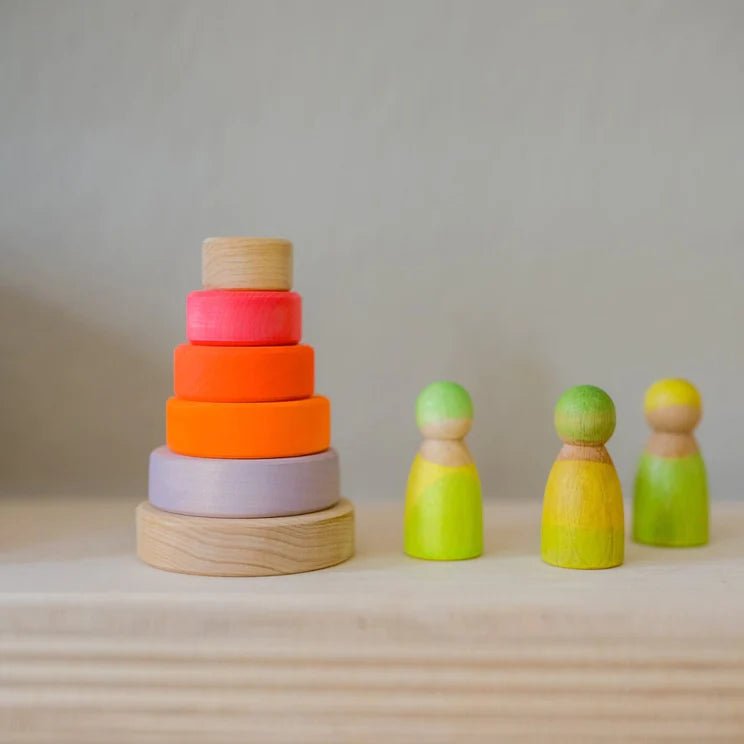 GRIMM'S | CONICAL TOWER SMALL - NEON PINK (2023) *COMING SOON* by GRIMM'S WOODEN TOYS - The Playful Collective