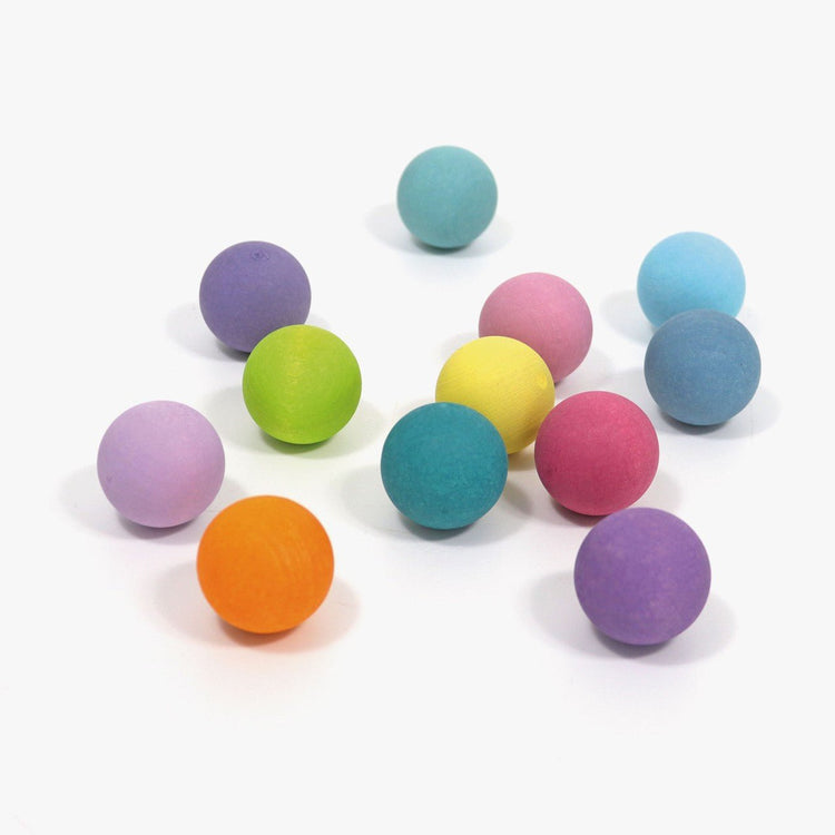 GRIMM'S | SMALL PASTEL BALLS - SET OF 12 by GRIMM'S WOODEN TOYS - The Playful Collective