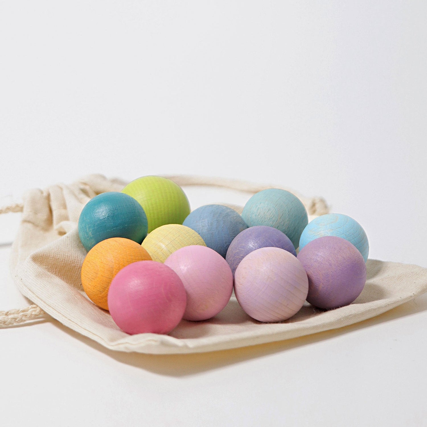 GRIMM'S | SMALL PASTEL BALLS - SET OF 12 by GRIMM'S WOODEN TOYS - The Playful Collective