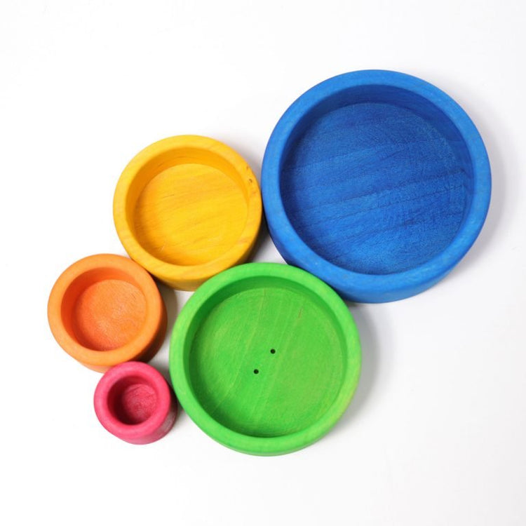 GRIMM'S | STACKING BOWLS - BLUE by GRIMM'S WOODEN TOYS - The Playful Collective