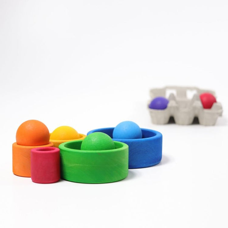 GRIMM'S | STACKING BOWLS - BLUE by GRIMM'S WOODEN TOYS - The Playful Collective