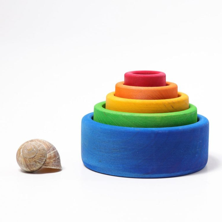 GRIMM'S | STACKING BOWLS - BLUE by GRIMM'S WOODEN TOYS - The Playful Collective
