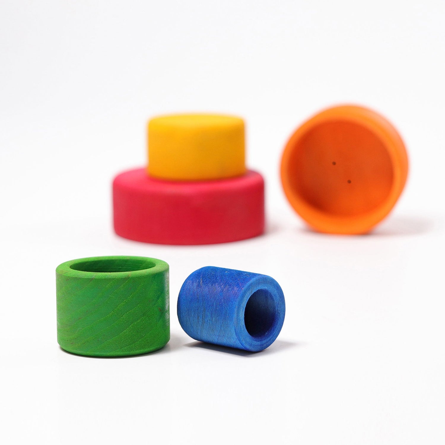 GRIMM'S | STACKING BOWLS - RED by GRIMM'S WOODEN TOYS - The Playful Collective