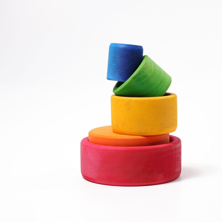 GRIMM'S | STACKING BOWLS - RED by GRIMM'S WOODEN TOYS - The Playful Collective