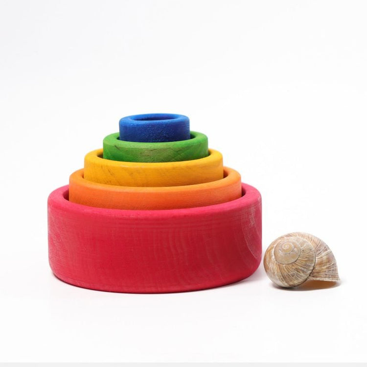 GRIMM'S | STACKING BOWLS - RED by GRIMM'S WOODEN TOYS - The Playful Collective