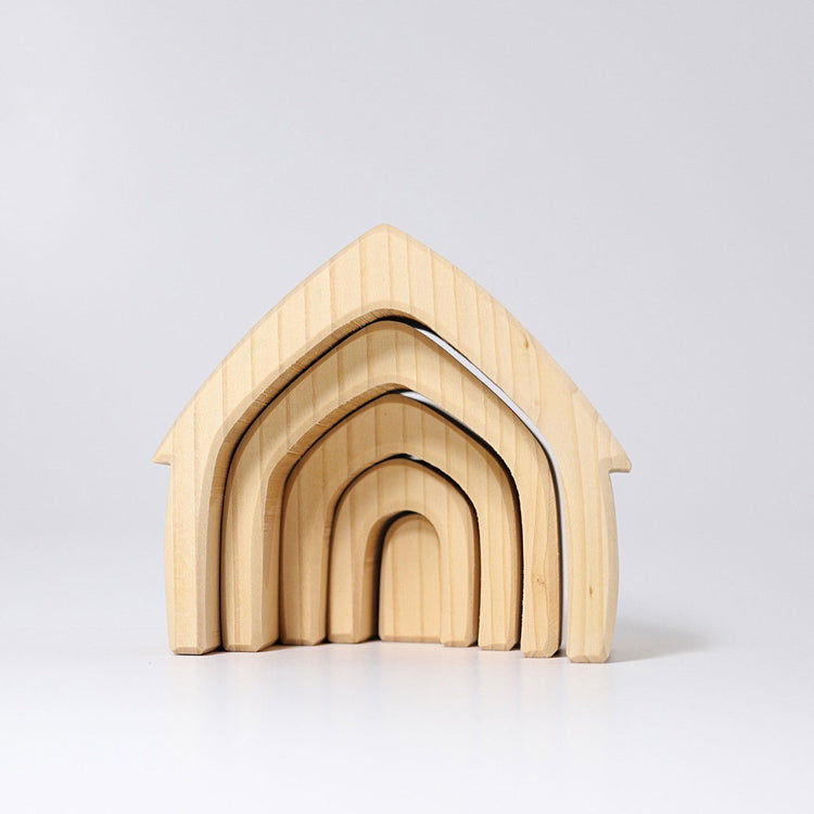 GRIMM'S | STACKING HOUSE - NATURAL by GRIMM'S WOODEN TOYS - The Playful Collective