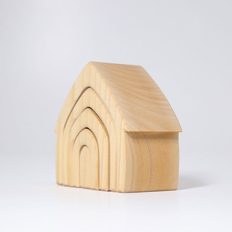 GRIMM'S | STACKING HOUSE - NATURAL by GRIMM'S WOODEN TOYS - The Playful Collective