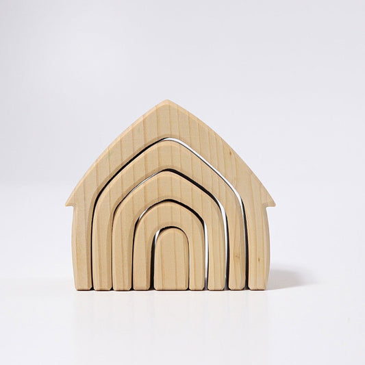 GRIMM'S | STACKING HOUSE - NATURAL by GRIMM'S WOODEN TOYS - The Playful Collective