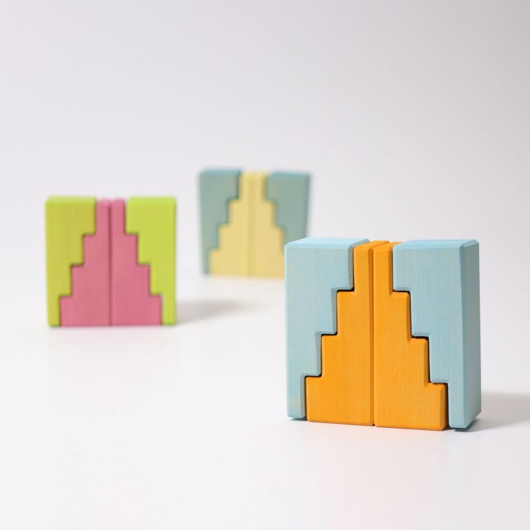 GRIMM'S | STEPPED ROOFS - PASTEL by GRIMM'S WOODEN TOYS - The Playful Collective