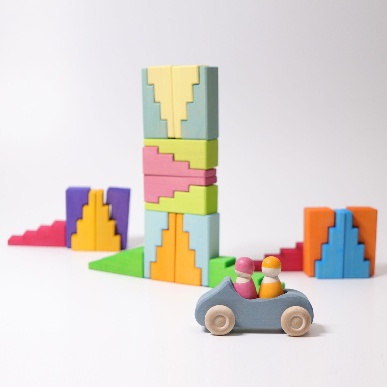 GRIMM'S | STEPPED ROOFS - RAINBOW by GRIMM'S WOODEN TOYS - The Playful Collective