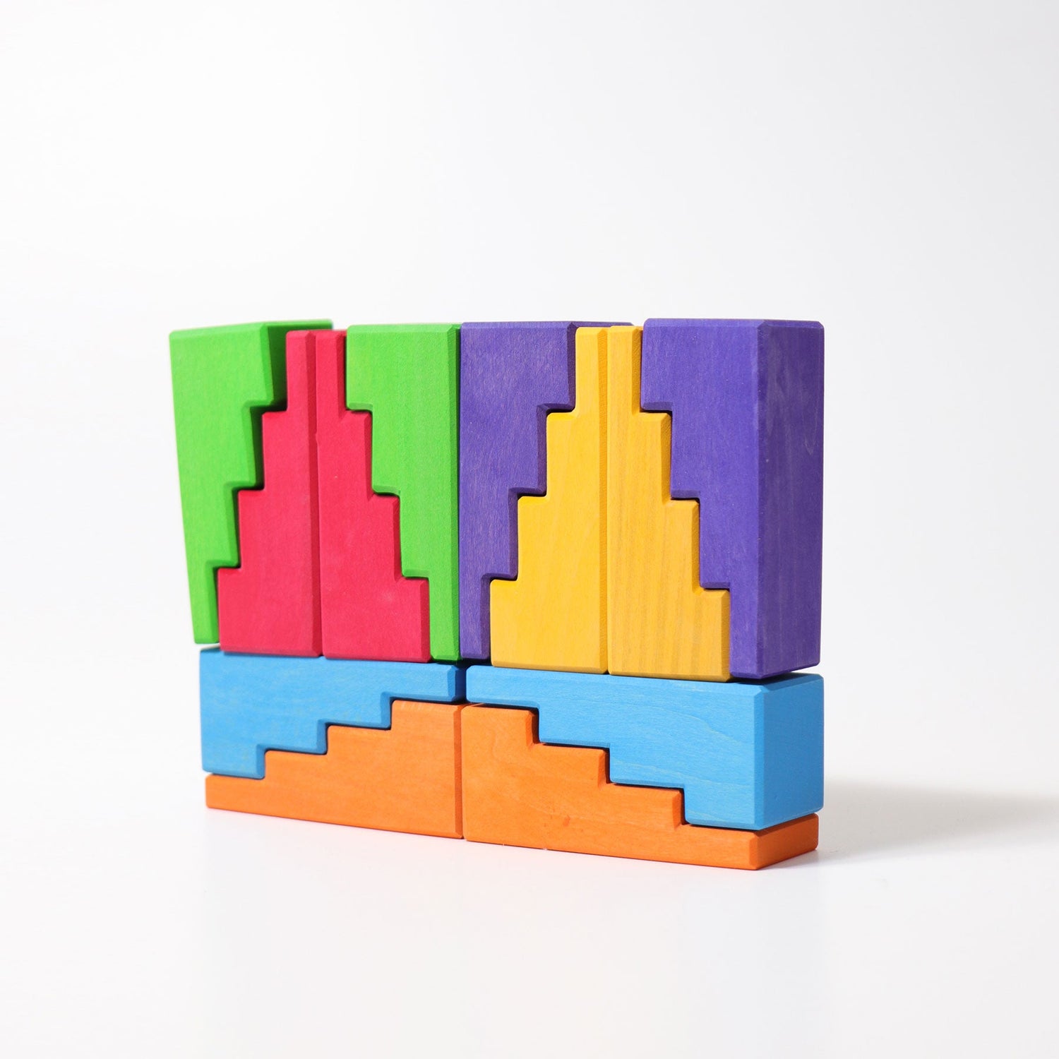 GRIMM'S | STEPPED ROOFS - RAINBOW by GRIMM'S WOODEN TOYS - The Playful Collective
