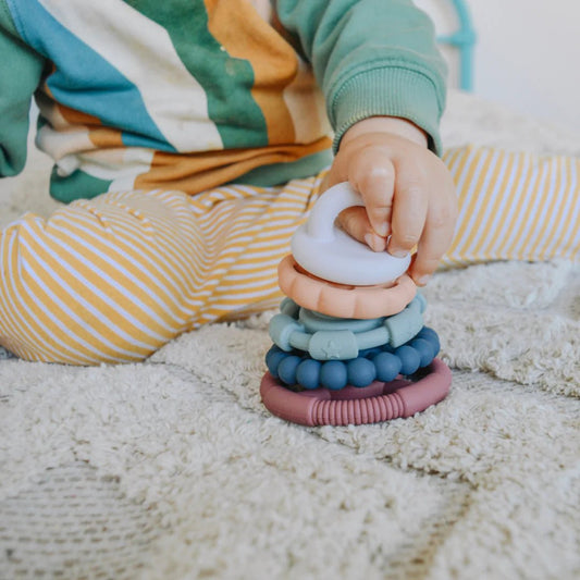 JELLYSTONE DESIGNS | RAINBOW STACKER & TEETHER TOY Earth by JELLYSTONE DESIGNS - The Playful Collective
