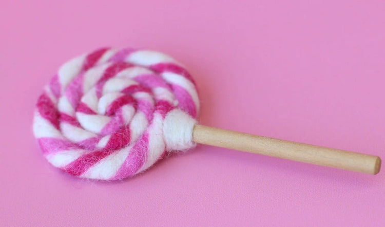 JUNI MOON | CHRISTMAS FELT LOLLIPOPS (MULTIPLE FLAVOURS) Pink & White by JUNI MOON - The Playful Collective