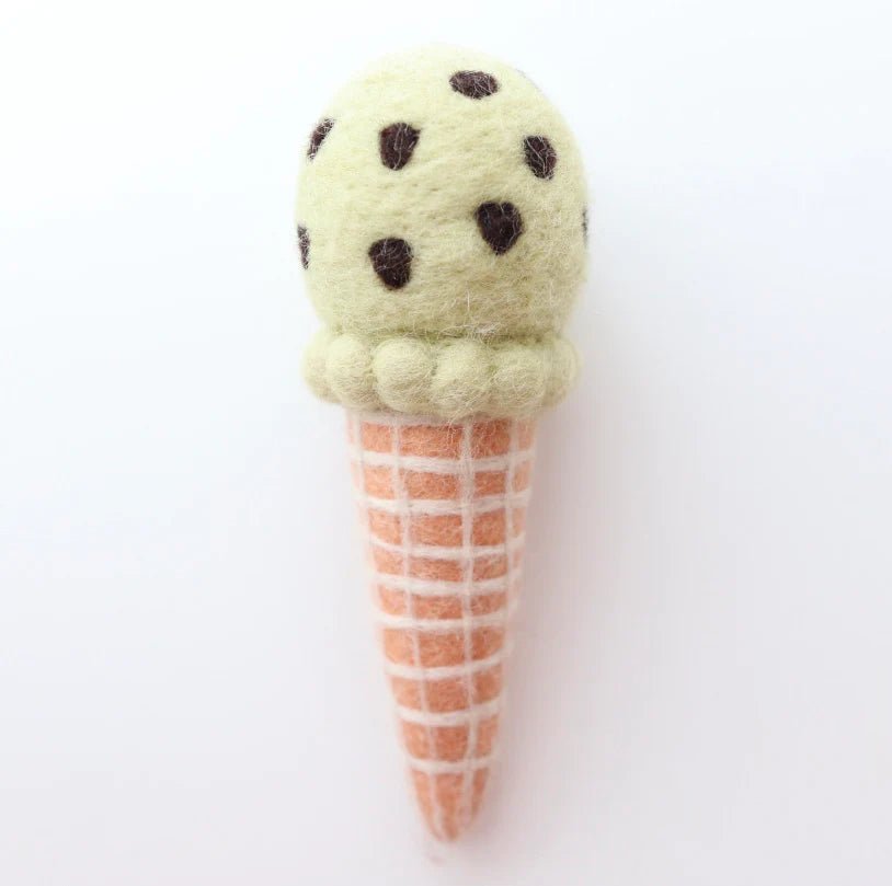 Miniature Wool Felt Ice-Cream Cones, Ice Cream, Fairy Garden, Felt