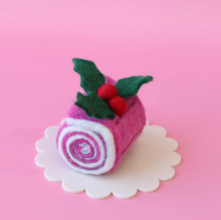 JUNI MOON | YULE LOG CHRISTMAS SPONGE ROLL (VARIOUS COLOURS) Raspberry by JUNI MOON - The Playful Collective