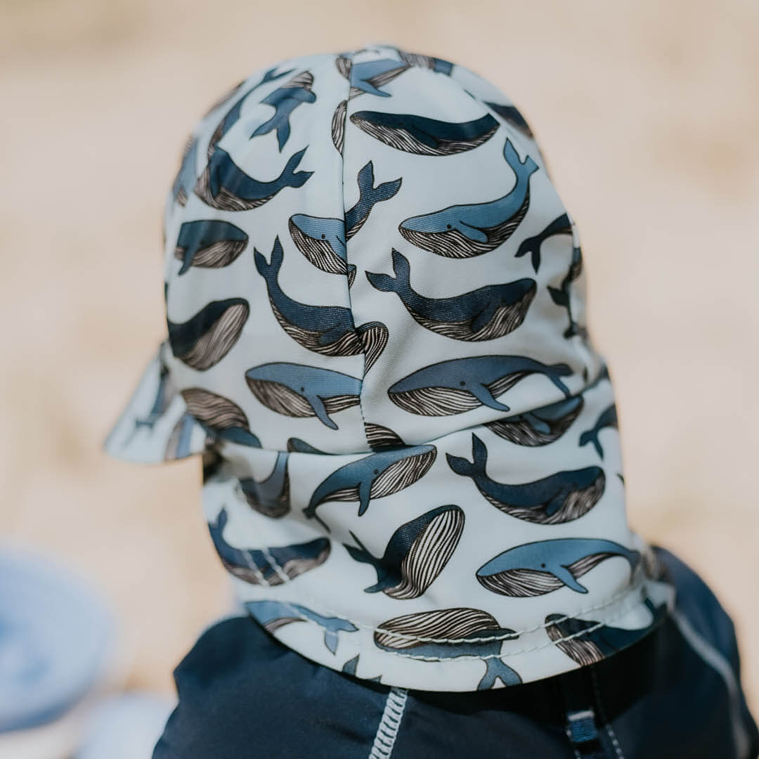 KIDS SWIM LEGIONNAIRE BEACH HAT - WHALE 0-3 mths / 37cm / XXS by BEDHEAD HATS - The Playful Collective