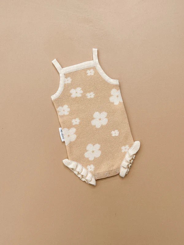 KNITTED FRILL BODYSUIT - BLOOM (MANGO) NB by ZIGGY LOU - The Playful Collective