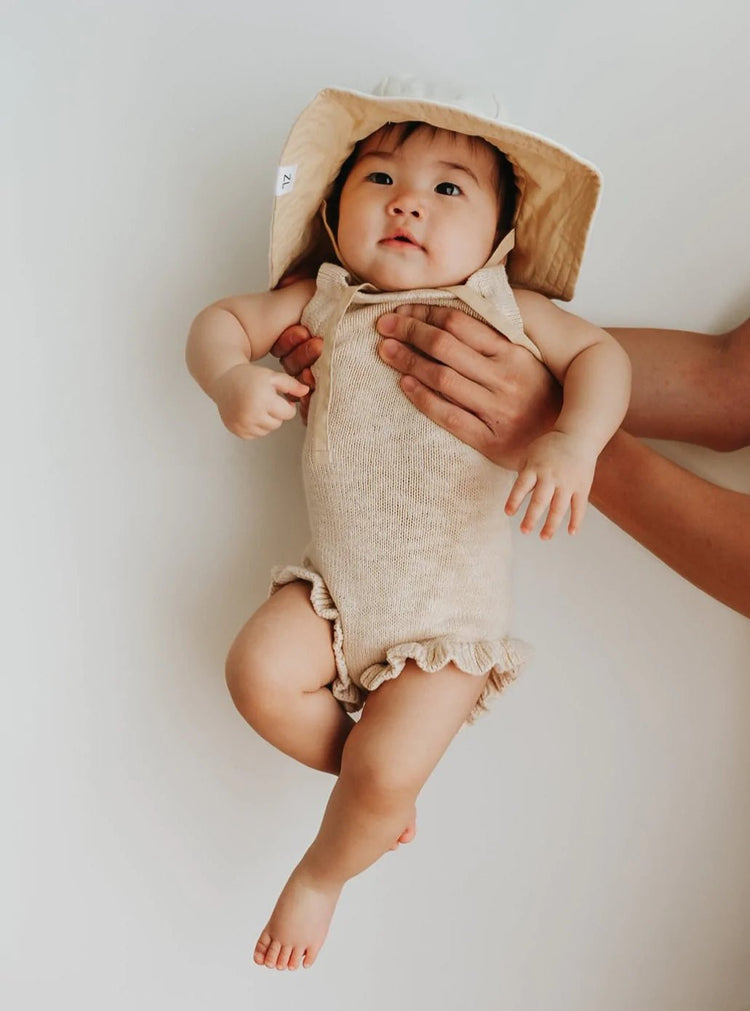 KNITTED FRILL BODYSUIT - SHELL NB by ZIGGY LOU - The Playful Collective